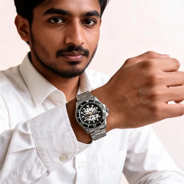 Silver_Stainless_Steel_Black_Skeleton_Dial_Analog_Watch_For_Men