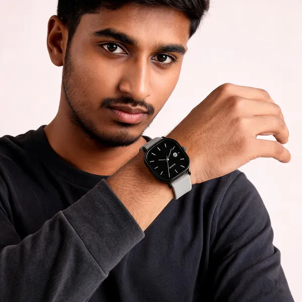 Grey_Stainless_Steel_Black_Dial_Square_Analog_Watch_For_Men
