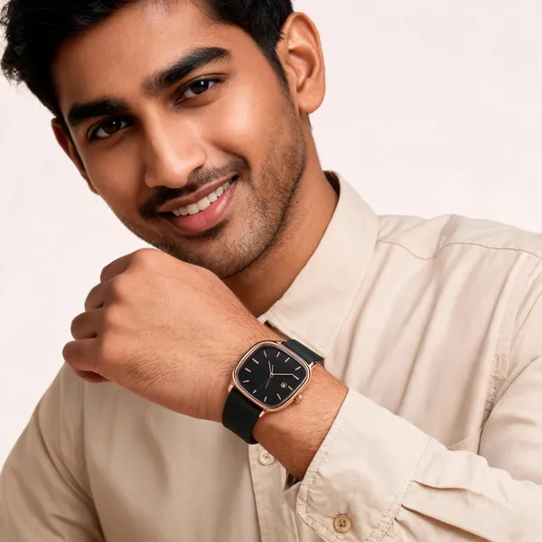 Black_Silicone_Rose_Gold_Tone_Square_Dial_Analog_Watch_For_Men