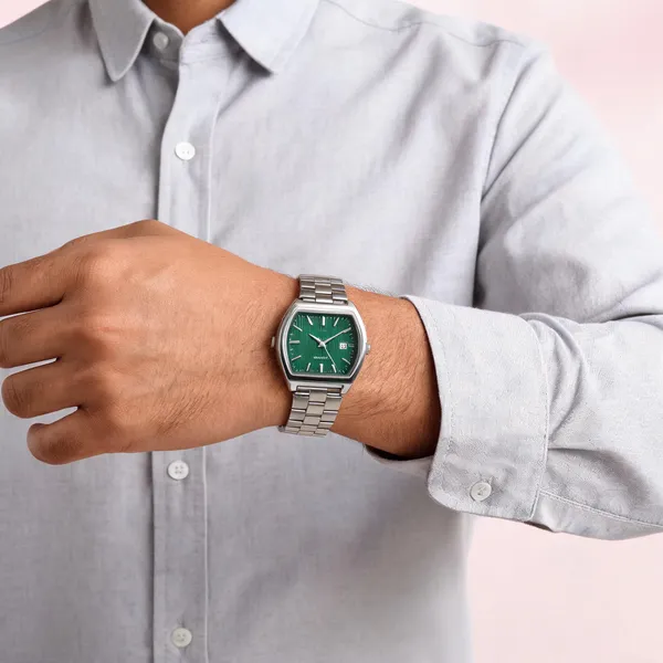 Silver_Stainless_Steel_Green_Dial_Quartz_Analog_Watch_For_Men