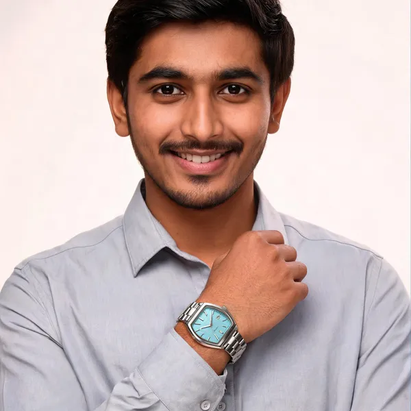 Silver_Stainless_Steel_Turquoise_Dial_Analog_Watch_For_Men