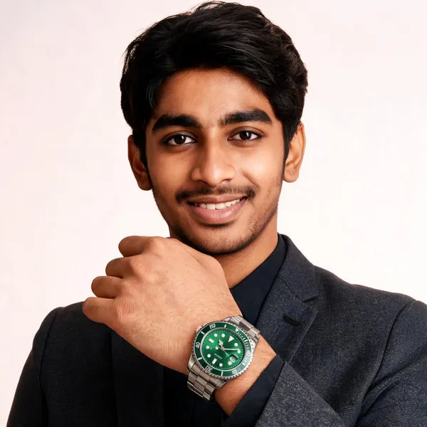 Silver_Stainless_Steel_Green_Dial_Analog_Quartz_Watch_For_Men