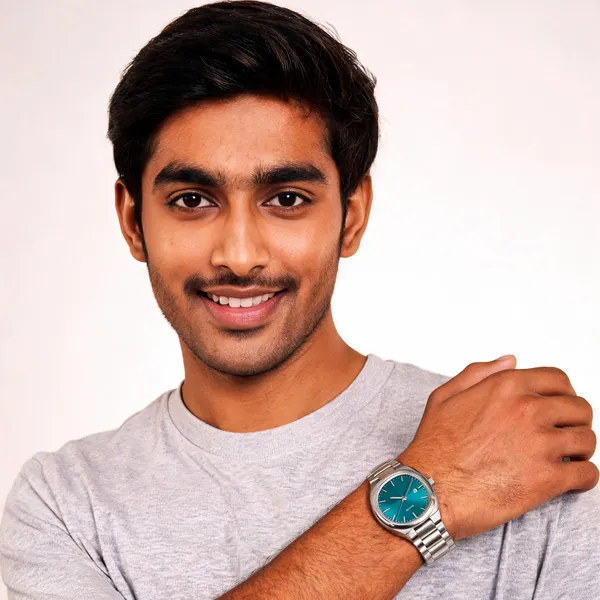 Silver_Stainless_Steel_Teal_Dial_Analog_Watch_For_Men