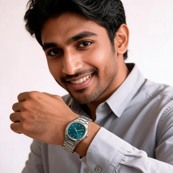 Silver_Stainless_Steel_Teal_Dial_Analog_Watch_For_Men