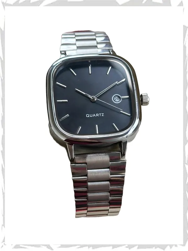 Silver_Metal_Bracelet_Quartz_Watch_With_Black_Square_Dial