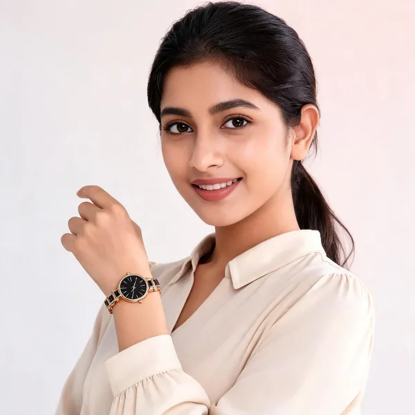 Gold_Stainless_Steel_Black_Dial_Analog_Watch_For_Women