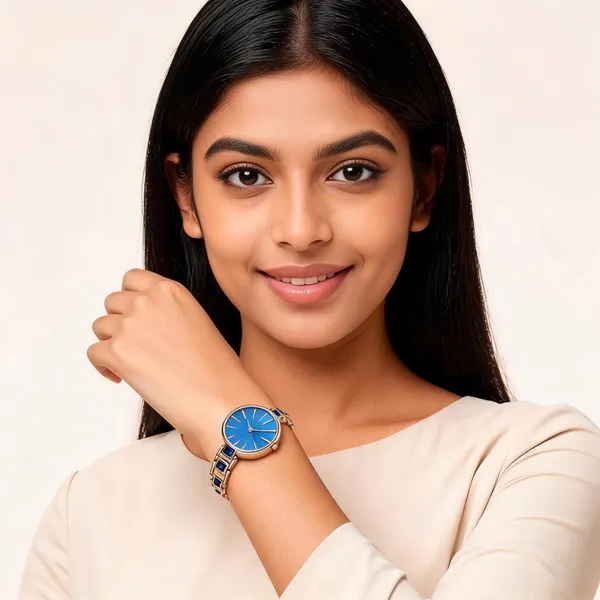 Gold_Stainless_Steel_Blue_Dial_Analog_Watch_For_Women