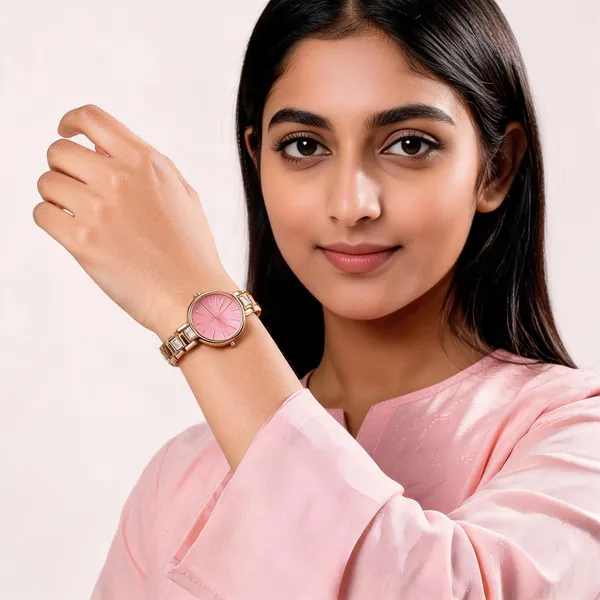 Gold_Pink_Stainless_Steel_Bracelet_Analog_Watch_For_Women