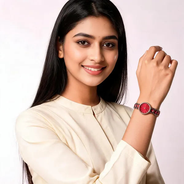 Red_Stainless_Steel_Bracelet_Analog_Watch_For_Women