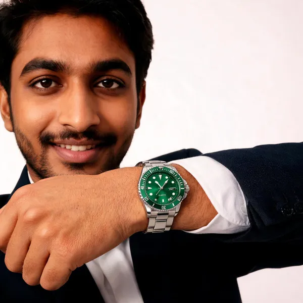 Silver_Stainless_Steel_Green_Dial_Analog_Watch_For_Men