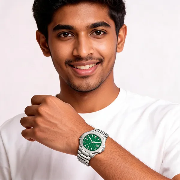 Silver_Stainless_Steel_Green_Dial_Analog_Watch_For_Men
