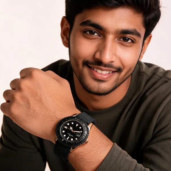 Navy_Silicone_Rose_Gold_Tone_Analog_Watch_For_Men