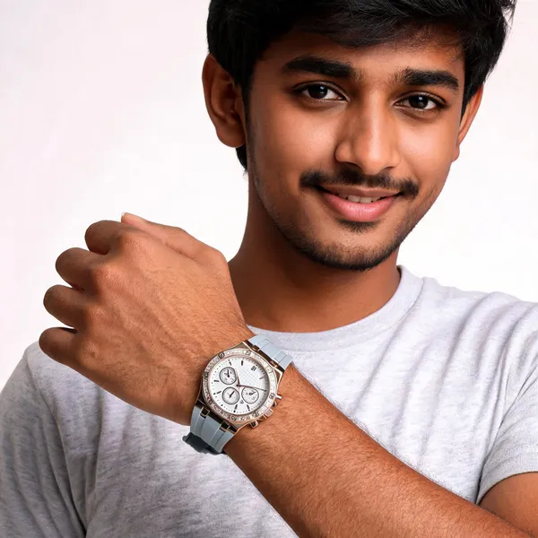 Light_Blue_Silicone_Rose_Gold_Tone_Analog_Watch_For_Men