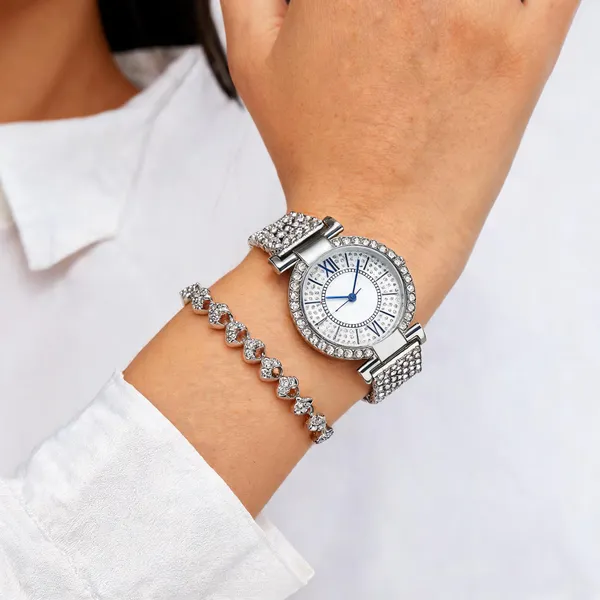 Silver_Stainless_Steel_Rhinestone_Embellished_Bracelet_Analog_Watch_For_Women