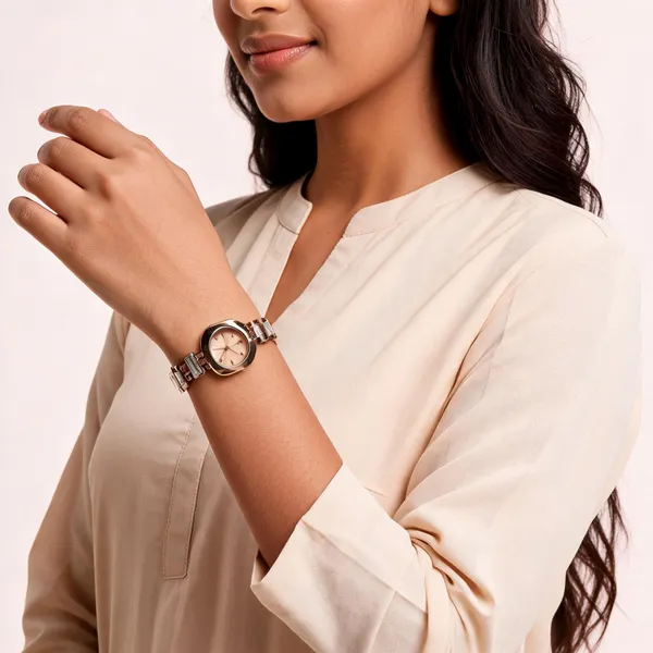 Rose_Gold_Stainless_Steel_Geometric_Link_Bracelet_Analog_Watch_For_Women