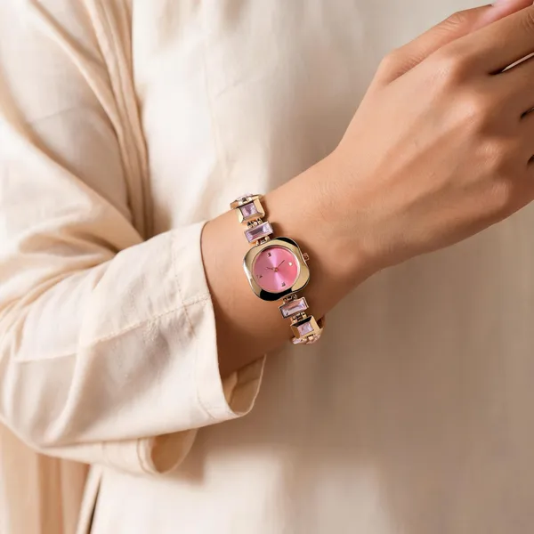 Rose_Gold_Stainless_Steel_Geometric_Link_Bracelet_Analog_Watch_For_Women