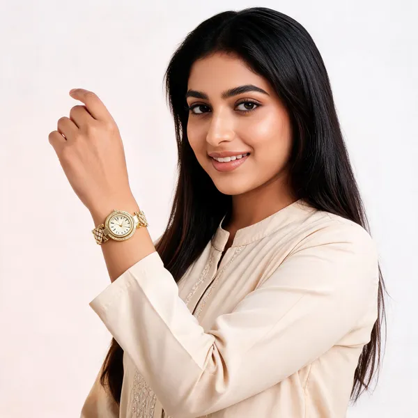 Gold_Stainless_Steel_Embellished_Link_Bracelet_Analog_Watch_For_Women