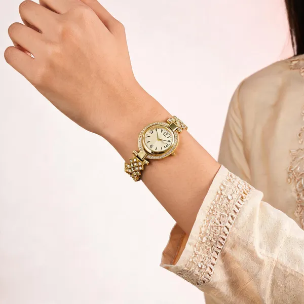Gold_Stainless_Steel_Embellished_Link_Bracelet_Analog_Watch_For_Women