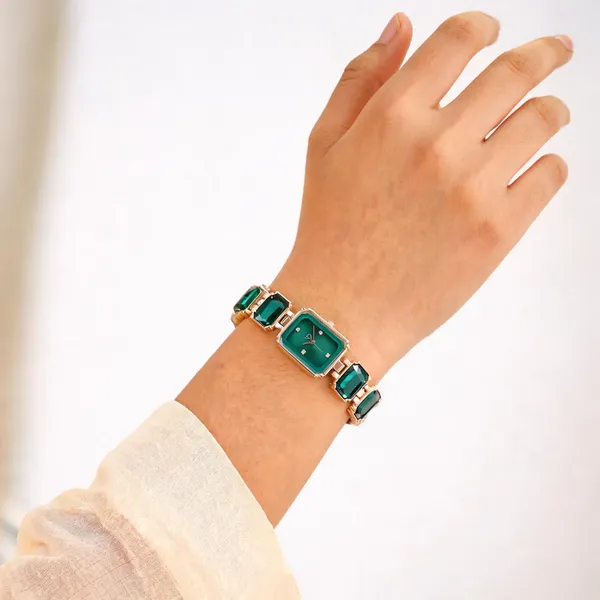 Green_Rose_Gold_Stainless_Steel_Rectangular_Bracelet_Watch_For_Women