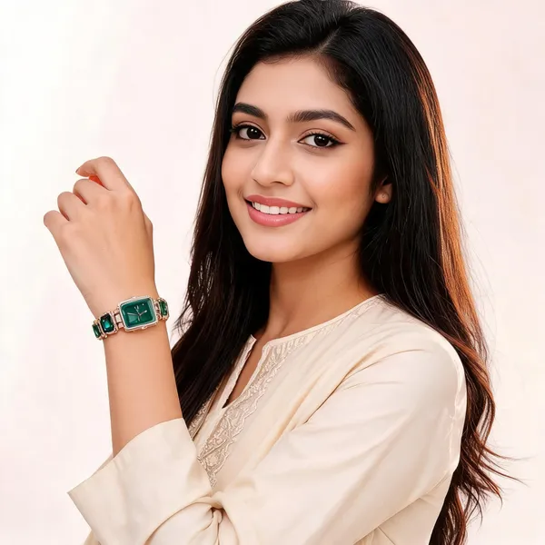 Green_Rose_Gold_Stainless_Steel_Rectangular_Bracelet_Watch_For_Women