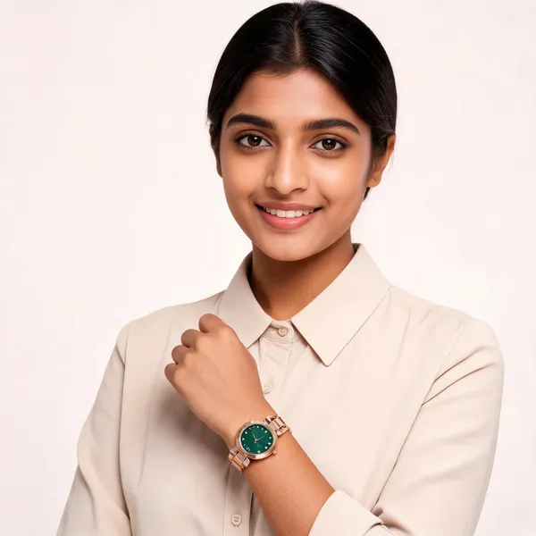 Rose_Gold_Green_Stainless_Steel_Analog_Quartz_Watch_For_Women
