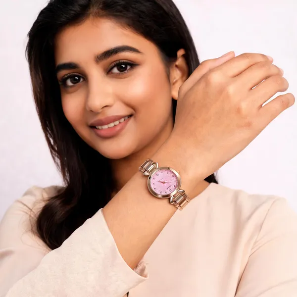 Rose_Gold_Pink_Stainless_Steel_Bracelet_Analog_Watch_For_Women