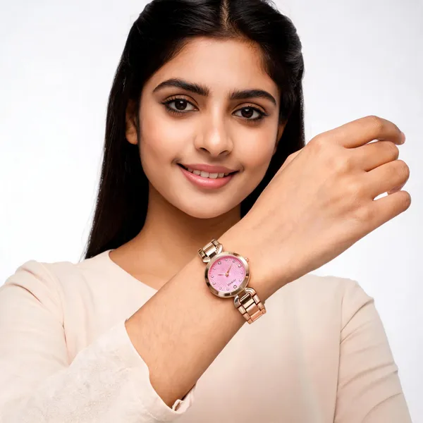 Rose_Gold_Pink_Stainless_Steel_Bracelet_Analog_Watch_For_Women