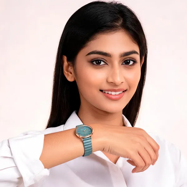 Blue_Stainless_Steel_Metal_Link_Analog_Watch_For_Women
