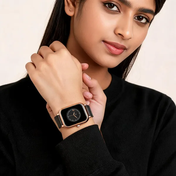 Black_Rose_Gold_Stainless_Steel_Square_Dial_Watch_For_Women