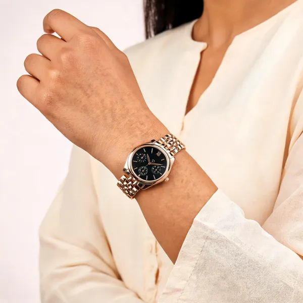 Rose_Gold_Black_Stainless_Steel_Link_Bracelet_Analog_Watch_For_Women