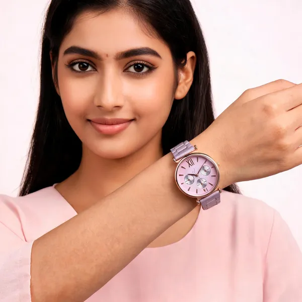 Pink_Stainless_Steel_Link_Bracelet_Analog_Watch_For_Women
