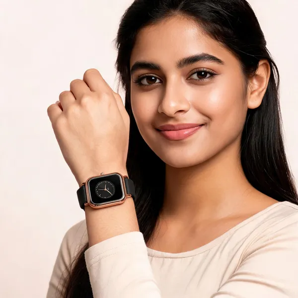 Black_Silicone_Rectangular_Analog_Watch_For_Women