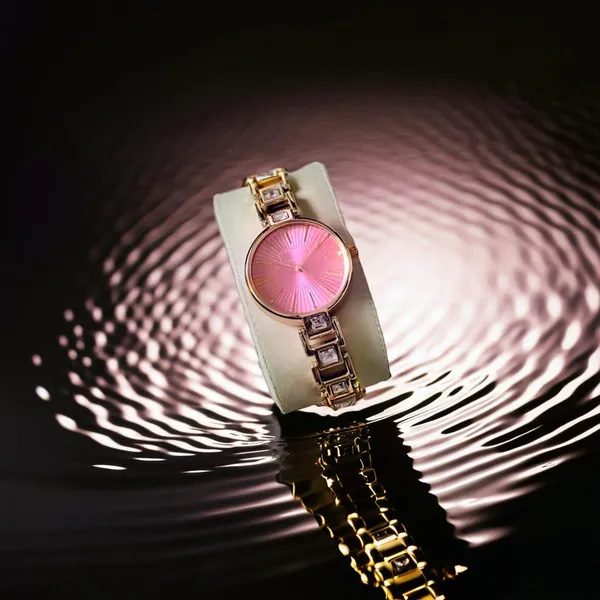 Gold_Tone_Pink_Dial_Women's_Bracelet_Watch
