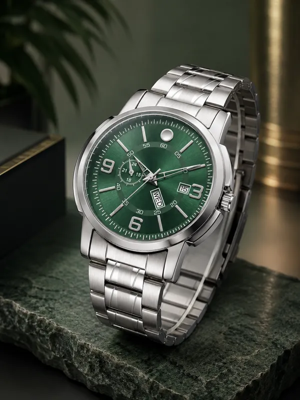 Silver_Metal_Strap_Green_Dial_Analog_Watch_for_Men