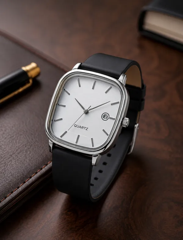 Black_Square_Dial_Quartz_Watch_for_Unisex