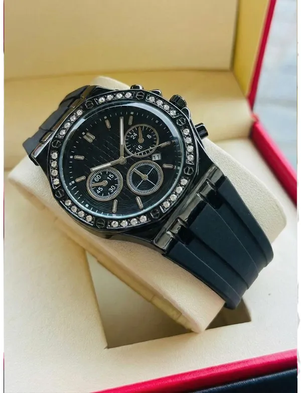 Black_Chronograph_Analog_Watch_With_Crystal_Bezel