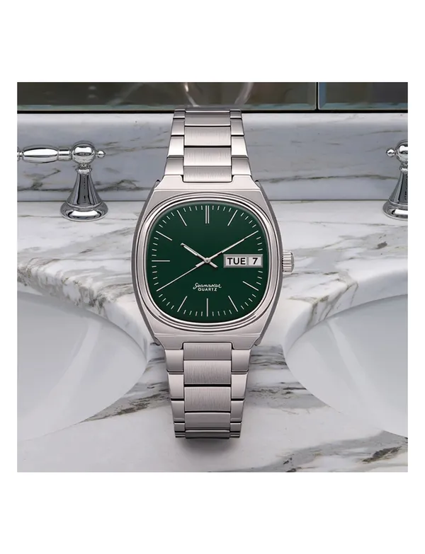 Silver_Green_Dial_Day_Date_Quartz_Watch