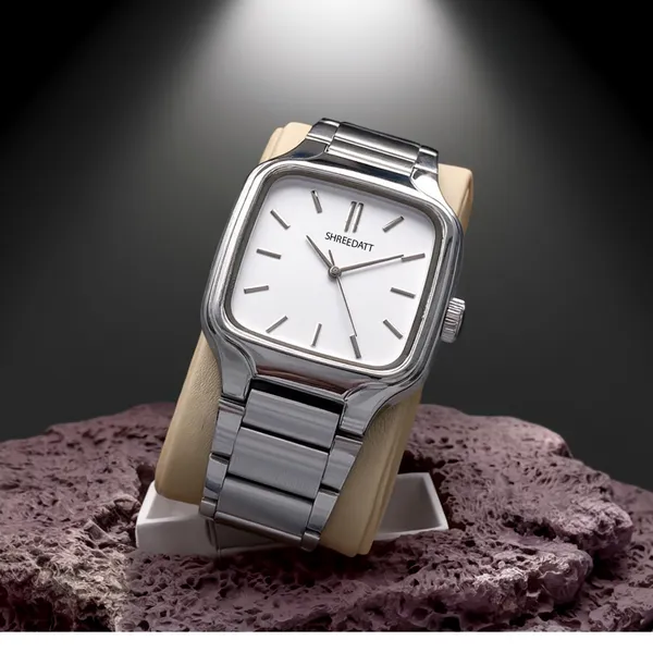 Silver_Tone_Square_Dial_Analog_Wrist_Watch