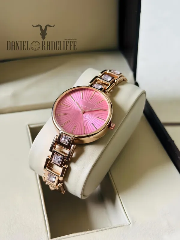 Gold_Tone_Pink_Dial_Women's_Bracelet_Watch