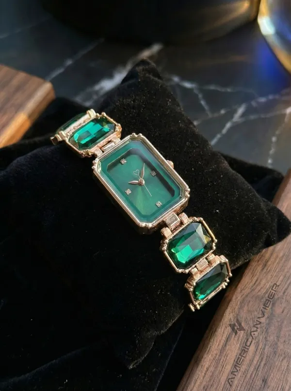 Green_Rose_Gold_Tone_Rectangular_Bracelet_Watch_for_Women