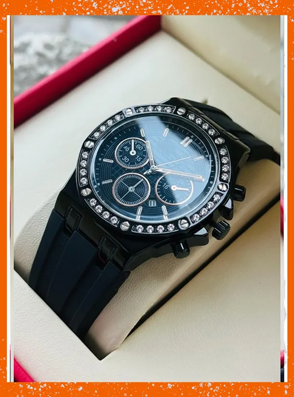 Black_Chronograph_Analog_Watch_With_Crystal_Bezel