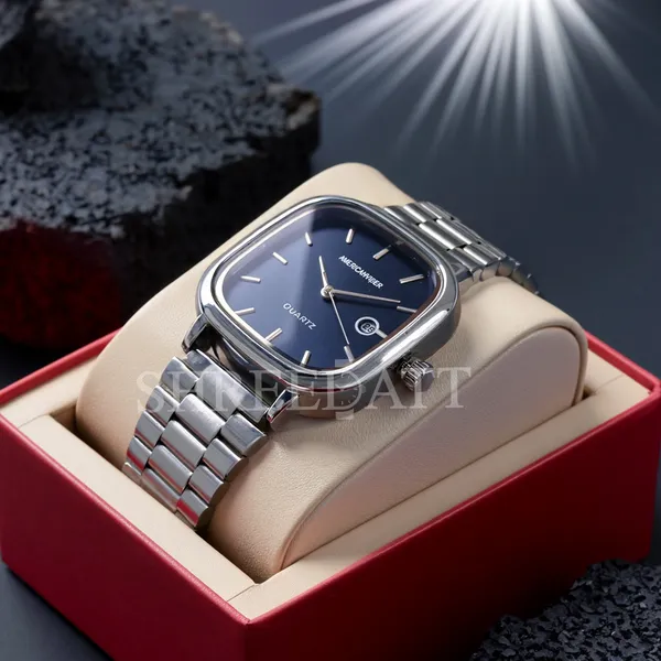 Silver_Metal_Bracelet_Quartz_Watch_With_Black_Square_Dial