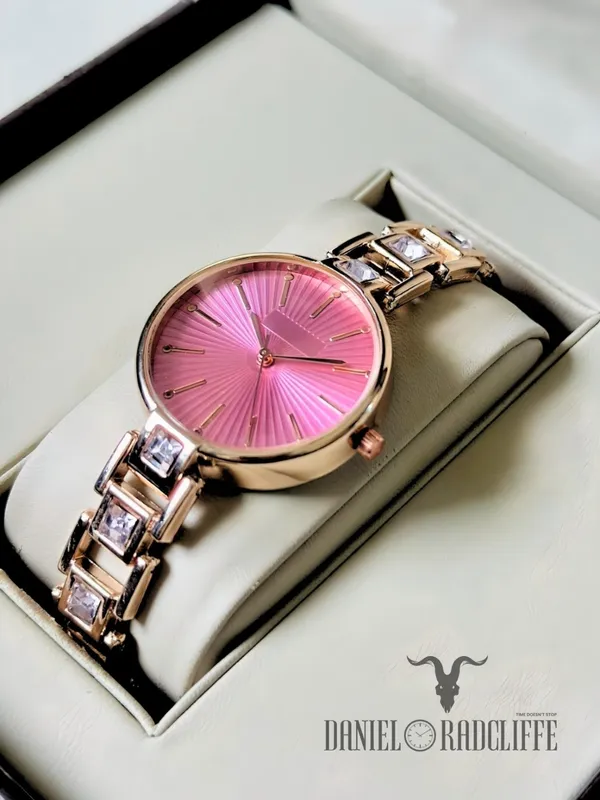 Gold_Tone_Pink_Dial_Women's_Bracelet_Watch