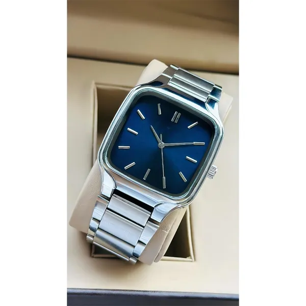 Silver_Tone_Blue_Dial_Square_Analog_Watch_For_Men