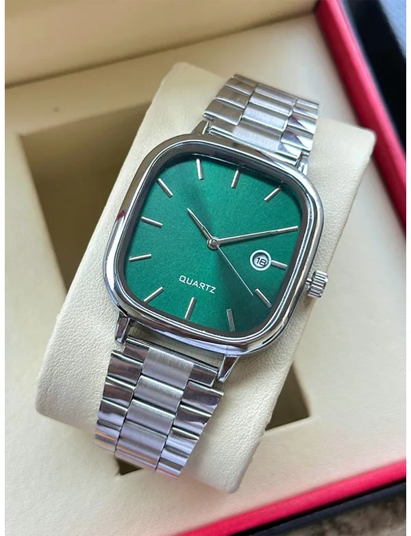 Green_Stainless_Steel_Quartz_Watch_for_Unisex