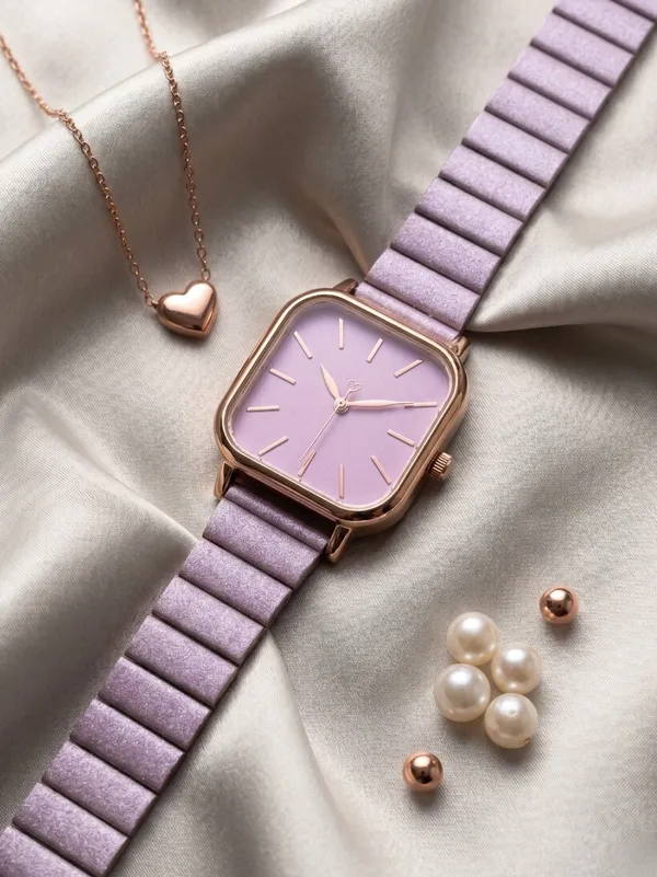 Purple_Metal_Square_Dial_Watch_For_Women
