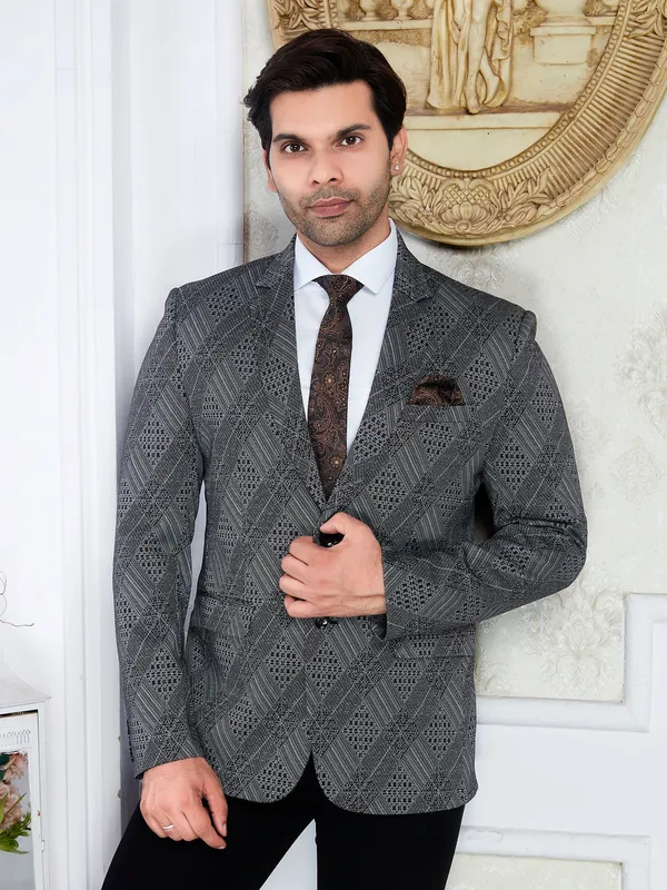 Grey_Knitted_Lycra_Men_S_Regular_Fit_Formal_Blazer_Charcoal_Grey_Dry_Clean_Only