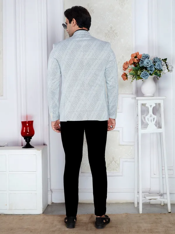 Ice_Grey_Knitted_Lycra_Men_S_Regular_Fit_Formal_Blazer_Silver_Grey_Dry_Clean_Only