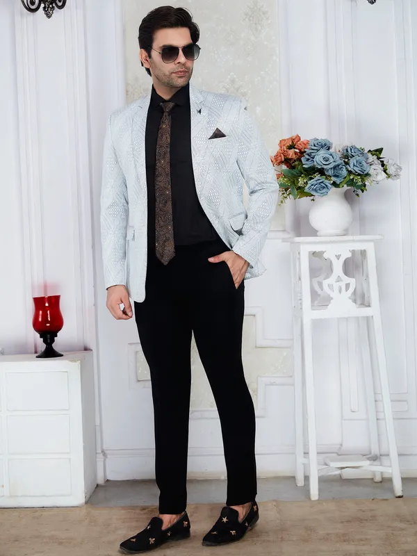 Ice_Grey_Knitted_Lycra_Men_S_Regular_Fit_Formal_Blazer_Silver_Grey_Dry_Clean_Only