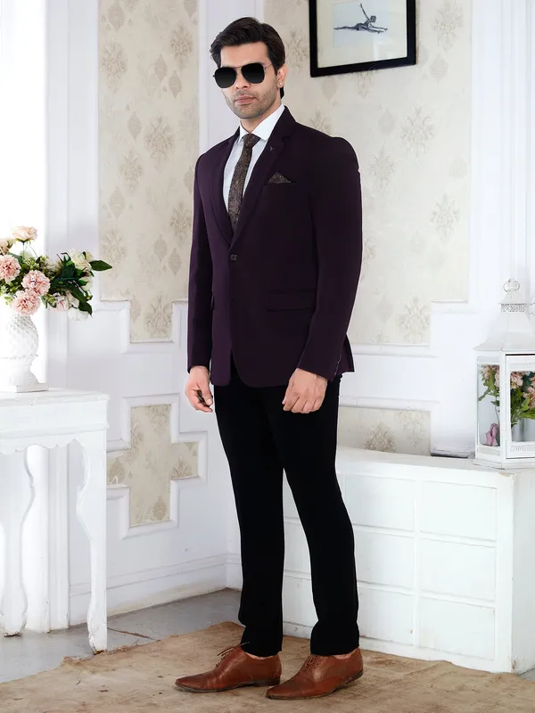 Purple_Wine_Popcorn_Knitted_Men_S_Regular_Fit_Formal_Blazer_Wine_Purple_Dry_Clean_Only
